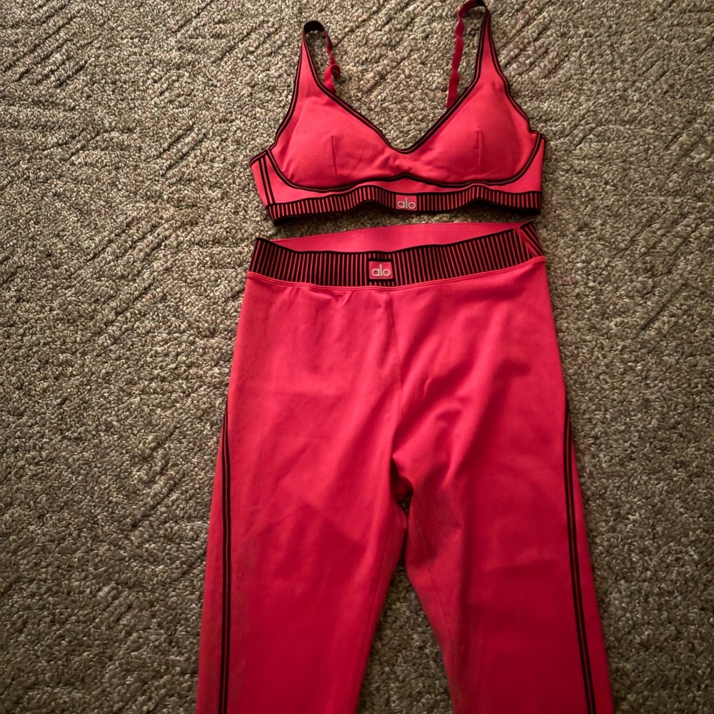 ALO Yoga Vibrant Red Activewear Set